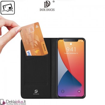 Dux Ducis dirbtinės odos atverčiamas dėklas - juodas (Apple Iphone 12 Pro Max) Dux Ducis dirbtinės odos atverčiamas dėklas - juodas (Apple Iphone 12 Pro Max)